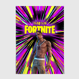 Постер с принтом TRAVIS SCOTT+FORTNITE в Кировске, 100% бумага
 | бумага, плотность 150 мг. Матовая, но за счет высокого коэффициента гладкости имеет небольшой блеск и дает на свету блики, но в отличии от глянцевой бумаги не покрыта лаком | america | astro jack | astroworld | cactus jack | fortnite | fortnite 2 | fortnite х | rap | travis scott | usa | wish you were here | америка | астро джек | зарубежный реп | кактус джек | реп | сша | трэвис скотт | фортнайт | фортнайт 2