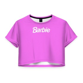 Женская футболка Crop-top 3D с принтом Barbie в Кировске, 100% полиэстер | круглая горловина, длина футболки до линии талии, рукава с отворотами | barbie | барби | кукла | кукла барби