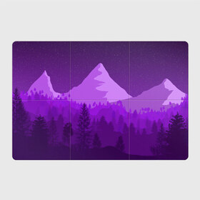 Магнитный плакат 3Х2 с принтом Ночные горы в Кировске, Полимерный материал с магнитным слоем | 6 деталей размером 9*9 см | Тематика изображения на принте: горы | звёздное небо | звёзды | лес | небо | ночь | фиолетовый