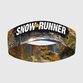 Повязка на голову 3D с принтом SNOWRUNNER в Кировске,  |  | snow runner | snowrunner | snowrunner игра | дальнобойщик. | сноу раннер | сноураннер