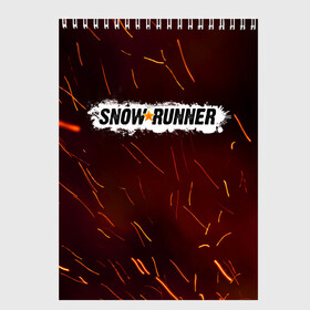 Скетчбук с принтом SNOWRUNNER в Кировске, 100% бумага
 | 48 листов, плотность листов — 100 г/м2, плотность картонной обложки — 250 г/м2. Листы скреплены сверху удобной пружинной спиралью | snow runner | snowrunner | snowrunner игра | дальнобойщик. | сноу раннер | сноураннер