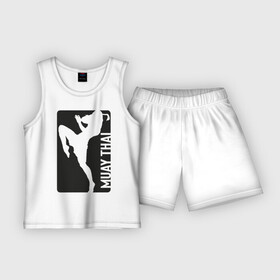Детская пижама с шортами хлопок с принтом Muay Thai в Кировске,  |  | boxing | fight | kickboxing | mma | muay thai | бои без правил | мма | муай тай | тайский бокс