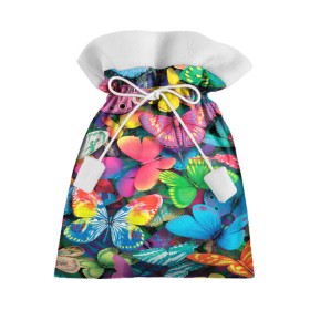 Подарочный 3D мешок с принтом Радужный рой в Кировске, 100% полиэстер | Размер: 29*39 см | бабочка | бабочки | белый | бирюзовый | зеленый | красный | розовый | серый | синий | фиолетовый | яркий цвет