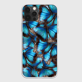 Чехол для iPhone 12 Pro Max с принтом Небесный рой в Кировске, Силикон |  | бабочка | бабочки | белый | синий | черный | яркий цвет