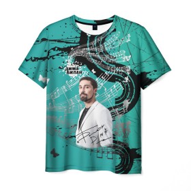 Мужская футболка 3D с принтом Дима Билан в Кировске, 100% полиэфир | прямой крой, круглый вырез горловины, длина до линии бедер | Тематика изображения на принте: актер | билан | дима | певец