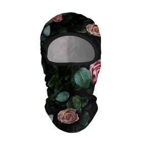 Балаклава 3D с принтом PINK ROSES в Кировске, 100% полиэстер, ткань с особыми свойствами — Activecool | плотность 150–180 г/м2; хорошо тянется, но при этом сохраняет форму. Закрывает шею, вокруг отверстия для глаз кайма. Единый размер | листья | растения | розовые | розы | цветы