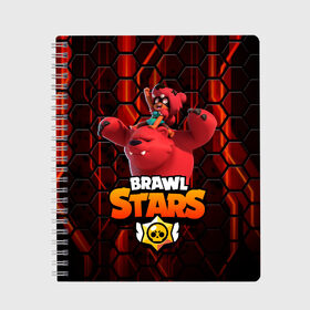 Тетрадь с принтом Nita Brawl Stars в Кировске, 100% бумага | 48 листов, плотность листов — 60 г/м2, плотность картонной обложки — 250 г/м2. Листы скреплены сбоку удобной пружинной спиралью. Уголки страниц и обложки скругленные. Цвет линий — светло-серый
 | Тематика изображения на принте: bear | brawl | brawl stars | nita | nita bear | nita brawl | бравл | бравл старс | нита | нита бравл | нита медведь