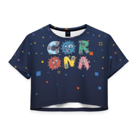 Женская футболка Crop-top 3D с принтом Corona в Кировске, 100% полиэстер | круглая горловина, длина футболки до линии талии, рукава с отворотами | covid | covid 19 | арт | вирус | коронавирус