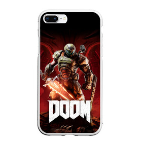 Чехол для iPhone 7Plus/8 Plus матовый с принтом Doom в Кировске, Силикон | Область печати: задняя сторона чехла, без боковых панелей | aerospace | corporation | doom | doomguy | eternal | mars | shooter | slayer | uac | union | дум | корпорация | марс | объединённая | палач | рока | солдат | шутер