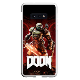 Чехол для Samsung S10E с принтом Doom в Кировске, Силикон | Область печати: задняя сторона чехла, без боковых панелей | aerospace | corporation | doom | doomguy | eternal | mars | shooter | slayer | uac | union | дум | корпорация | марс | объединённая | палач | рока | солдат | шутер