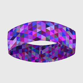 Повязка на голову 3D с принтом Треугольники мозаика пиксели в Кировске,  |  | абстракция | геометрия | детали | мозаика | пиксели | розовый | синий | тренды | треугольники | фигуры | фиолетовый