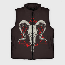 Мужской жилет утепленный 3D с принтом Культ в Кировске,  |  | demon | devil | fashion | goat | hell | horror | monster | satan | skull | style | ад | демон | дьявол | козёл | мода | монстр | сатана | стиль | ужас | череп