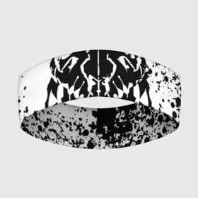 Повязка на голову 3D с принтом черное лого оверлорд мазки в Кировске,  |  | overlord | аниме | аниме сериал | вторая мировая война | группа американских десантников | кино | оверлорд | фильмы