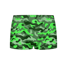 Мужские трусы 3D с принтом CAMOUFLAGE GREEN в Кировске, 50% хлопок, 50% полиэстер | классическая посадка, на поясе мягкая тканевая резинка | Тематика изображения на принте: camouflage | армия | военная форма | военный | вооружение | вооруженные силы | защита | защитный цвет | зеленый | камуфляж | маскировка | солдат | униформа | форма