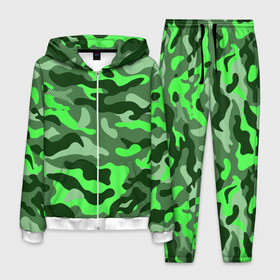 Мужской костюм 3D с принтом CAMOUFLAGE GREEN в Кировске, 100% полиэстер | Манжеты и пояс оформлены тканевой резинкой, двухслойный капюшон со шнурком для регулировки, карманы спереди | camouflage | армия | военная форма | военный | вооружение | вооруженные силы | защита | защитный цвет | зеленый | камуфляж | маскировка | солдат | униформа | форма