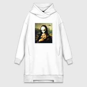 Платье-худи хлопок с принтом Mona Lisa в Кировске,  |  | alien | da | gioconda | la | leonardo | lisa | mona | renaissance | smile | ufo | vinci | винчи | да | джоконда | инопланетянин | леонардо | лиза | мона | нло | ренессанс | улыбка