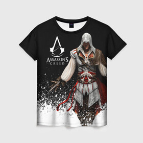 Женская футболка 3D с принтом Assassin’s Creed  [04] в Кировске, 100% полиэфир ( синтетическое хлопкоподобное полотно) | прямой крой, круглый вырез горловины, длина до линии бедер | ezio | game | ubisoft | ассасин крид | кредо ассасина | эцио