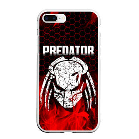 Чехол для iPhone 7Plus/8 Plus матовый с принтом PREDATOR в Кировске, Силикон | Область печати: задняя сторона чехла, без боковых панелей | Тематика изображения на принте: aliens | avp | black | cinema | predator | кино | фильм хищник | фильмы | хищник | чёрный | чужой