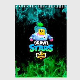 Скетчбук с принтом Sprout Brawl Stars в Кировске, 100% бумага
 | 48 листов, плотность листов — 100 г/м2, плотность картонной обложки — 250 г/м2. Листы скреплены сверху удобной пружинной спиралью | brawl | brawl stars | sprout | бравл | бравл старс | росток | спраут | спраут brawl stars | спроут