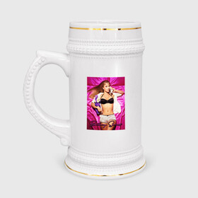Кружка пивная с принтом Britney Spears в Кировске,  керамика (Материал выдерживает высокую температуру, стоит избегать резкого перепада температур) |  объем 630 мл | britney | britneyspears | icon | jean | pop | princess | spears | usa | бритни | бритниспирс | джин | поп | работа | спирс | сша