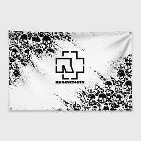 Флаг-баннер с принтом RAMMSTEIN в Кировске, 100% полиэстер | размер 67 х 109 см, плотность ткани — 95 г/м2; по краям флага есть четыре люверса для крепления | lindemann | lm | rammstein | rock | кристиан лоренц | линдеманн | лм | музыка | рамштайн | рок | тилль линдеманн