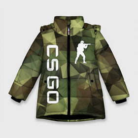 Зимняя куртка для девочек 3D с принтом CS GO CAMOUFLAGE в Кировске, ткань верха — 100% полиэстер; подклад — 100% полиэстер, утеплитель — 100% полиэстер. | длина ниже бедра, удлиненная спинка, воротник стойка и отстегивающийся капюшон. Есть боковые карманы с листочкой на кнопках, утяжки по низу изделия и внутренний карман на молнии. 

Предусмотрены светоотражающий принт на спинке, радужный светоотражающий элемент на пуллере молнии и на резинке для утяжки. | Тематика изображения на принте: astralis | awp | counter strike | cs go | cs go global offensive | cs:go | faze clan | hyper beast | team liquid | астралис | кс го | тим ликвид | фейз клан | хайпер бист