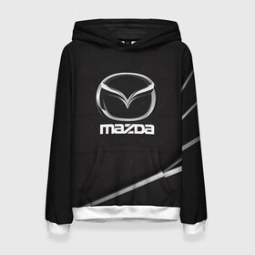 Женская толстовка 3D с принтом MAZDA в Кировске, 100% полиэстер  | двухслойный капюшон со шнурком для регулировки, мягкие манжеты на рукавах и по низу толстовки, спереди карман-кенгуру с мягким внутренним слоем. | amg | auto | bmw | honda | jdm | mercedes | nissan | porsche | racing | sport | subar | toyota | автомобил | автомобильные | киа | лексус | марка | машины | митсубиси | ниссан | порше | спорт | субару | тесла | тойота | хонда