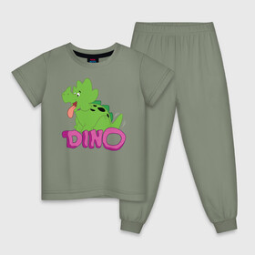 Детская пижама хлопок с принтом BABYDINO в Кировске, 100% хлопок |  брюки и футболка прямого кроя, без карманов, на брюках мягкая резинка на поясе и по низу штанин
 | Тематика изображения на принте: bamm bamm rubble | barney rubble | bedrock | betty rubble | dino | flintstones | fred flintstone | hoppy | pebbles | stone age | vdgerir | wilma | флинстоун | флинтстоун