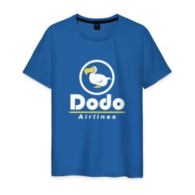 Мужская футболка хлопок с принтом Dodo Airlines в Кировске, 100% хлопок | прямой крой, круглый вырез горловины, длина до линии бедер, слегка спущенное плечо. | animal crossing | dodo airlines | new horizons | авиаперевозчик | вымышленная компания | доставка | мем | мемы | почта | самолёты | транспорт