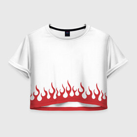 Женская футболка Crop-top 3D с принтом 4-ый Хокаге (Спина) в Кировске, 100% полиэстер | круглая горловина, длина футболки до линии талии, рукава с отворотами | 