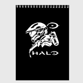 Скетчбук с принтом HALO в Кировске, 100% бумага
 | 48 листов, плотность листов — 100 г/м2, плотность картонной обложки — 250 г/м2. Листы скреплены сверху удобной пружинной спиралью | combat evolved | halo | halo 2 | игра | ковенант | мастер чиф | стрелялка | хало | хало 2 | шутер | элит арбитр