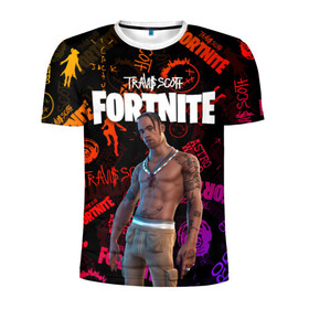 Мужская футболка 3D спортивная с принтом TRAVIS SCOTT+FORTNITE в Кировске, 100% полиэстер с улучшенными характеристиками | приталенный силуэт, круглая горловина, широкие плечи, сужается к линии бедра | Тематика изображения на принте: america | astro jack | astroworld | cactus jack | fortnite | fortnite 2 | fortnite х | rap | travis scott | usa | wish you were here | америка | астро джек | зарубежный реп | кактус джек | реп | сша | трэвис скотт | фортнайт | фортнайт 2