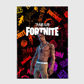 Постер с принтом TRAVIS SCOTT+FORTNITE в Кировске, 100% бумага
 | бумага, плотность 150 мг. Матовая, но за счет высокого коэффициента гладкости имеет небольшой блеск и дает на свету блики, но в отличии от глянцевой бумаги не покрыта лаком | america | astro jack | astroworld | cactus jack | fortnite | fortnite 2 | fortnite х | rap | travis scott | usa | wish you were here | америка | астро джек | зарубежный реп | кактус джек | реп | сша | трэвис скотт | фортнайт | фортнайт 2