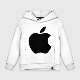 Детское худи Oversize хлопок с принтом Apple в Кировске, френч-терри — 70% хлопок, 30% полиэстер. Мягкий теплый начес внутри —100% хлопок | боковые карманы, эластичные манжеты и нижняя кромка, капюшон на магнитной кнопке | apple | техника | яблоко