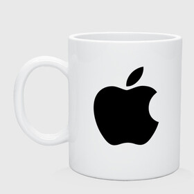 Кружка керамическая с принтом Apple в Кировске, керамика | объем — 330 мл, диаметр — 80 мм. Принт наносится на бока кружки, можно сделать два разных изображения | apple | техника | яблоко
