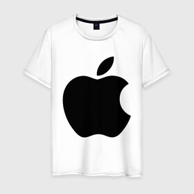 Мужская футболка хлопок с принтом Apple в Кировске, 100% хлопок | прямой крой, круглый вырез горловины, длина до линии бедер, слегка спущенное плечо. | apple | техника | яблоко