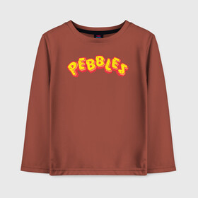 Детский лонгслив хлопок с принтом PEBBLES в Кировске, 100% хлопок | круглый вырез горловины, полуприлегающий силуэт, длина до линии бедер | bamm bamm rubble | barney rubble | bedrock | betty rubble | dino | flintstones | fred flintstone | hoppy | pebbles | stone age | vdgerir | wilma | флинстоун | флинтстоун