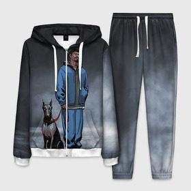 Мужской костюм 3D с принтом Snoop Dogg в Кировске, 100% полиэстер | Манжеты и пояс оформлены тканевой резинкой, двухслойный капюшон со шнурком для регулировки, карманы спереди | Тематика изображения на принте: 