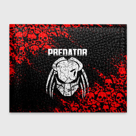 Обложка для студенческого билета с принтом PREDATOR в Кировске, натуральная кожа | Размер: 11*8 см; Печать на всей внешней стороне | aliens | avp | black | cinema | predator | кино | фильм хищник | фильмы | хищник | чёрный | чужой