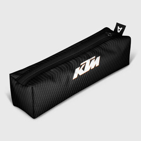 Пенал 3D с принтом KTM КАРБОН (Z) в Кировске, 100% полиэстер | плотная ткань, застежка на молнии | enduro | ktm | moto | motocycle | sportmotorcycle | ктм | мото | мотоспорт