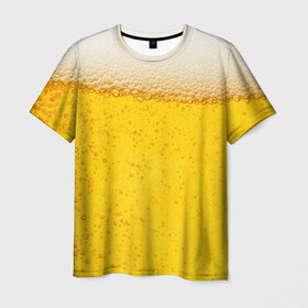 Мужская футболка 3D с принтом Пиво в Кировске, 100% полиэфир | прямой крой, круглый вырез горловины, длина до линии бедер | пенное | хмельное