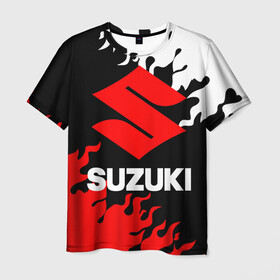 Мужская футболка 3D с принтом SUZUKI (2) в Кировске, 100% полиэфир | прямой крой, круглый вырез горловины, длина до линии бедер | Тематика изображения на принте: suzuki | авто | автомобиль | сузуки