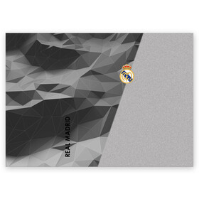 Поздравительная открытка с принтом Real Madrid в Кировске, 100% бумага | плотность бумаги 280 г/м2, матовая, на обратной стороне линовка и место для марки
 | atletico | barcelona | borussia | chelsea | cristiano | football | juventus | manchester city | manchester united | messi | real madrid | ronaldo | sport | спорт | футбол