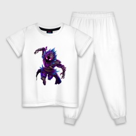Детская пижама хлопок с принтом FORTNITE RAVEN в Кировске, 100% хлопок |  брюки и футболка прямого кроя, без карманов, на брюках мягкая резинка на поясе и по низу штанин
 | Тематика изображения на принте: fortnite | fortnite 2 | fortnite x маршмелло | ikonik | marshmello | ninja | ninja streamer | raven | travis scott | ворон | иконик | ниндзя | пили | рейвен | трэвис скотт | фортнайт