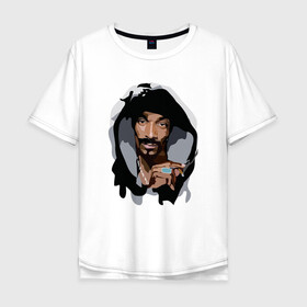Мужская футболка хлопок Oversize с принтом Snoop Dogg в Кировске, 100% хлопок | свободный крой, круглый ворот, “спинка” длиннее передней части | 2pac | black | dog | dr dre | hip hop | rap | snoop dogg | west coast | гангстер | микрофон | музыка | рифма | рэп | рэпер | снуп дог | собака | хип хоп
