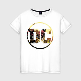 Женская футболка хлопок с принтом Sinestro в Кировске, 100% хлопок | прямой крой, круглый вырез горловины, длина до линии бедер, слегка спущенное плечо | dc | shtatjl | sinestro | логотип | синестро