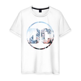 Мужская футболка хлопок с принтом Shazam в Кировске, 100% хлопок | прямой крой, круглый вырез горловины, длина до линии бедер, слегка спущенное плечо. | dc | shazam | shtatjl | логотип | шазам