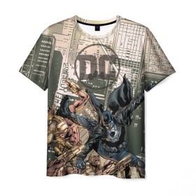 Мужская футболка 3D с принтом Batman в Кировске, 100% полиэфир | прямой крой, круглый вырез горловины, длина до линии бедер | batman | dc | shtatjl | бэтмен | логотип