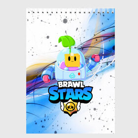 Скетчбук с принтом BRAWL STARS SPROUT в Кировске, 100% бумага
 | 48 листов, плотность листов — 100 г/м2, плотность картонной обложки — 250 г/м2. Листы скреплены сверху удобной пружинной спиралью | 8 bit | brawl stars | brawl stars sprout | crow | leon shark | max | mr.p | sally leon | shark | sprout | tara | werewolf leon | берли | бравл старс | ворон | макс | оборотень | спроут | тара