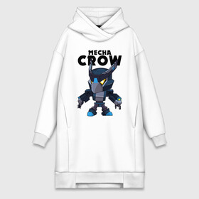 Платье-худи хлопок с принтом B.S. MECHA CROW в Кировске,  |  | bibi | brawl stars | coach mike | crow | leon | leon shark | max | mecha crow | mr.p | phoenix | sally leon | spike | sprout | tara | unicorn | virus 8 bit | werewolf | ворон | оборотень